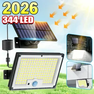 2026 NEW 344LED Solar Security Lights Outdoor Motion Sensor Waterproof 3 Modes Split Solar Flood Wall Light for Garden Yard