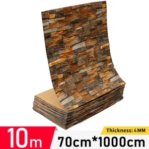 1/5/10m/Roll Retro 3D Wall Sticker Imitation Brick Plane Wall Sticker Furniture Stickers Wallpaper for Wall Living Room Kitch