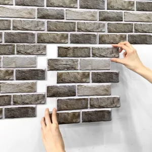 10pcs 3D Wall Sticker Self-adhesive Faux Brick Wall Panel Peel and Stick Kitchen Tile Backsplash Bathroom Wall Tile Sticker