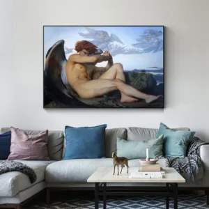 Vintage Fallen Angel Alexandre Poster Cabanel Painting on Canvas Christianity Religious Archangel Angels Wall Home Decor Cuad