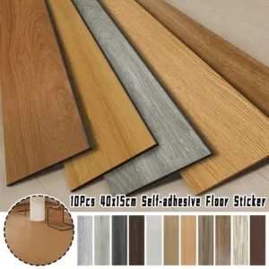 10PCS 40x15cm Self-Adhesive Floor Sticker Diy Wood Grain Wall Sticker Waterproof Heat Resistant Imitation Wall Tiles Vinyl Bo