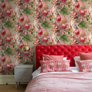 Pink Monarch Flower Classic Room Decor Wallpaper Chic Great Flower Vinyl Wall Decoration Peel And Stick Vinyl Cabinet Sticker