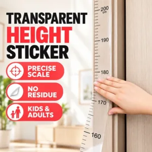 2m Kids Height Measurement Wall Sticker Writeable Removable PC Growth Chart for Bedroom Home Decoration and Daily Use