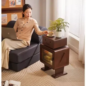 Multi-functional Household GoodsSolid Wood Robot Bedside Table Bedroom Bedside Storage Cabinet Bedside Table