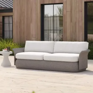 Outdoor Garden Sofa Set Weather Resistant Rattan Outdoor Sofa Set UV Resistant Outdoor Sofa for Courtyard
