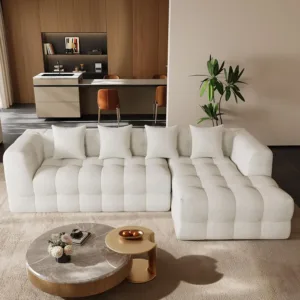 Oversized Modular Sectional Couch,Cloud Sectional Sofa with Deep Seat, Modern Modular Couch with 4 Throw, Custom