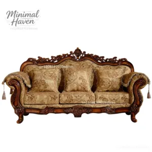 European sofa 123 combination living room solid wood American country high-end fabric sofa size apartment luxury furniture