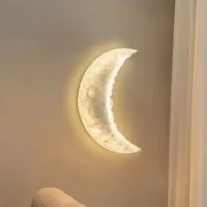 Modern Simple Designed Moon Shaped Creative LED Wall Lamp Bedroom Bedside Light Corridor Living Room Atmosphere Decor Lighting
