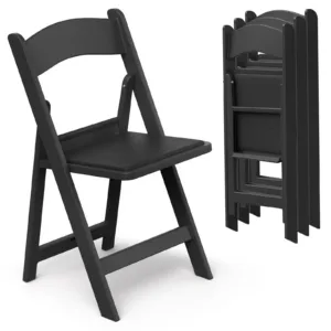 (Local US Inventory)Folding Chair Set of 4 for Events and Weddings Lightweight with Padded Seat Waterproof Double Braced Fe Non