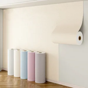 50cmX2.8m/10m Linen Self-adhesive PVC Solid Color 3D Foam Thickened Waterproof Background Wall Home Decor Wallpaper Wall Stic