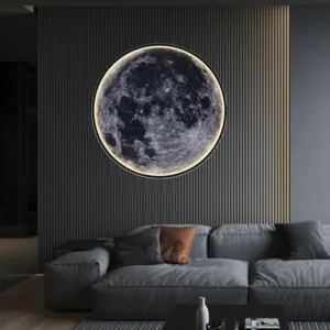 Interior Wall Light Modern Creative Moon Surface Led Wall Lights with Remote Control Dimmable House Decoration for Aisle Bedside