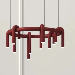 Modern Red Led Chandelier for Living Room Bar Table Pendant Lamp Kitchen Island Pendant Lights Home Decorations Hanging Light