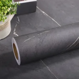 Thick Matte Marble Pattern PVC Self-Adhesive Wallpaper Waterproof Film Furniture Kitchen Countertop Oil-Proof Rock Wall Stick